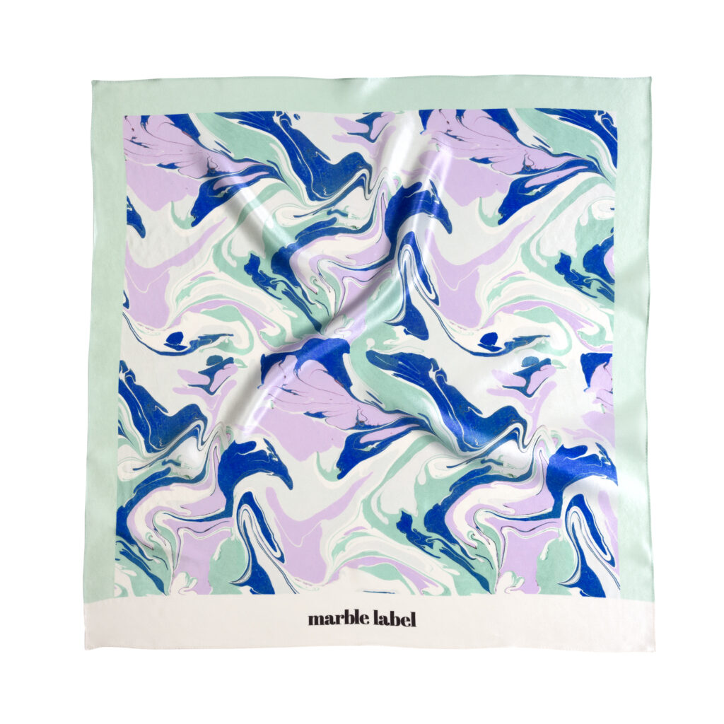 Silk scarf – Satin Bubble Marbles – MARBLE LABEL